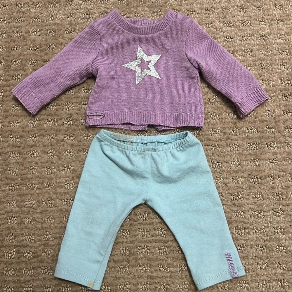 American Girl Truly Me Lilac Sweater with Blue pants